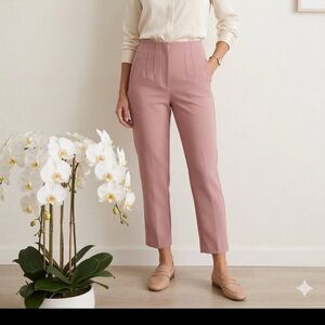 Truth Blush Pink Straight-Leg High-Waist Pants